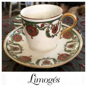 Vintage Limoges Demi Cup & Saucer